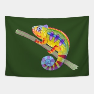 Colorful chameleon Tapestry