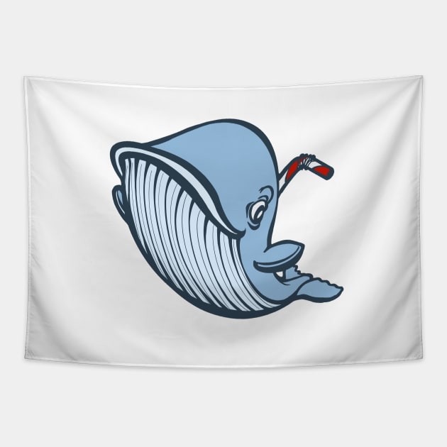 Whale with a Straw or Save Our Oceans! Tapestry by RJKpoyp