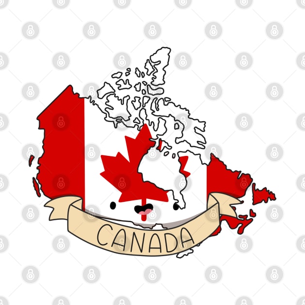 Kawaii Canada Flag Map by Sofia Sava