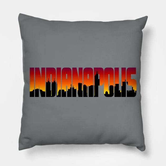 Indianapolis Skyline Pillow by MadmanDesigns