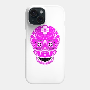 pink skull ecopop in floral candy catrina art Phone Case