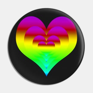 Rainbow Gradient Nested Hearts color pallet 4 Pin