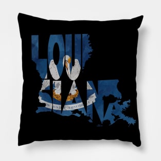 Louisiana Typo Map Pillow