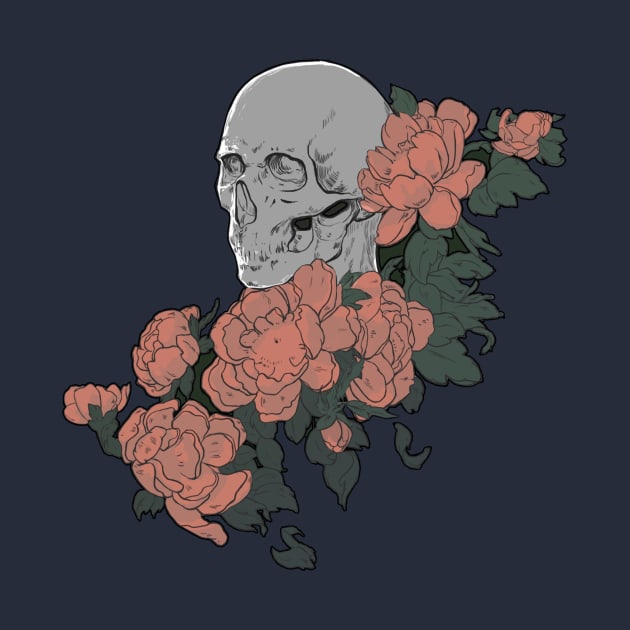 Skull and flowers by aline_rainbow