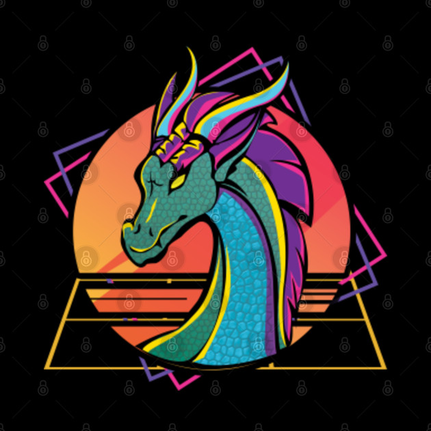 Vaporwave Dragon - Vaporwave - Mask | TeePublic
