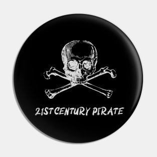 21st Century Pirate - Skull and cross bones Pin