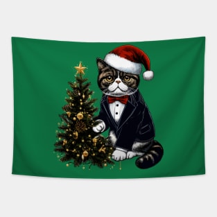 Exotic Shorthair Cat Christmas Tapestry