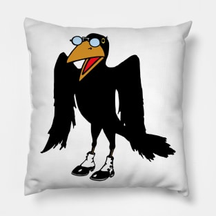 Wise Black Bird Pillow