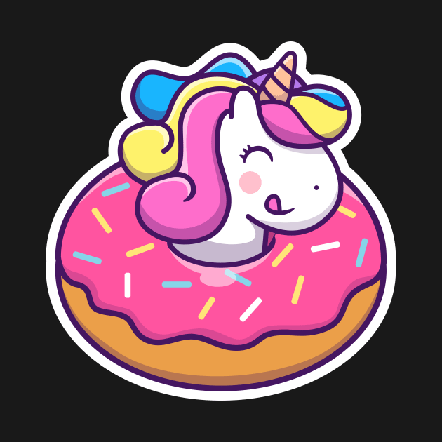 Cute unicorn doughnut cartoon by Catalyst Labs