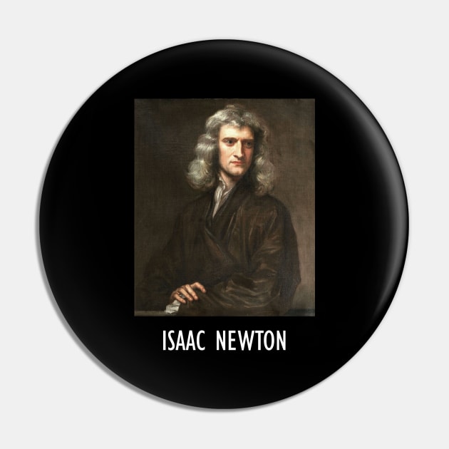 Sir Isaac Newton Portrait Art Pin by Embrace Masculinity