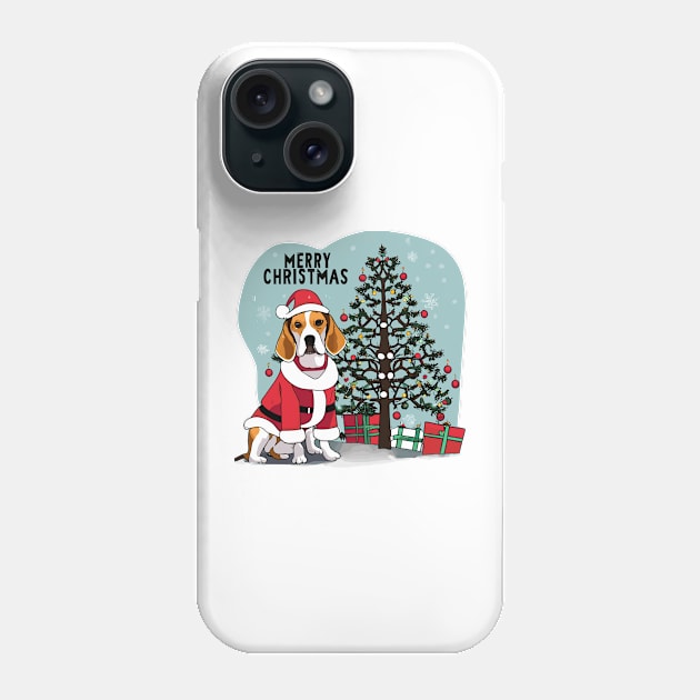 Beagle Dogs Christmas Tree Phone Case by Graceful Designs