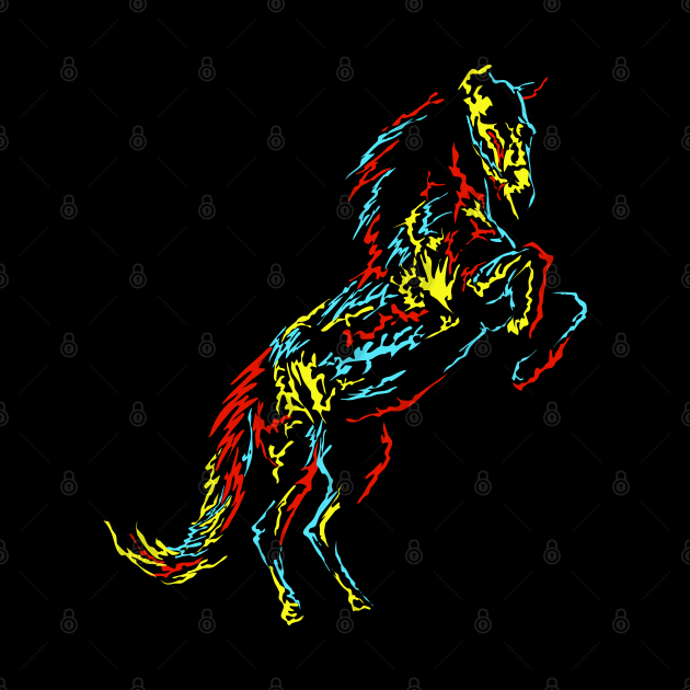 horse abstract colorful by Mako Design 