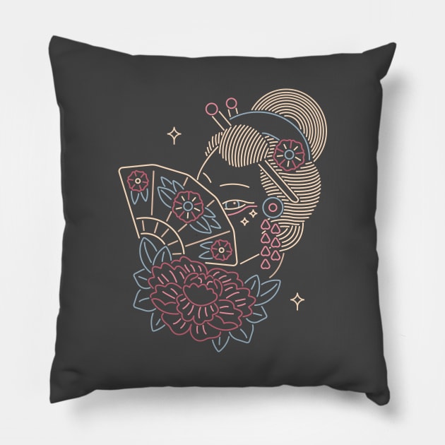 Geisha Pillow by mikehilldesign