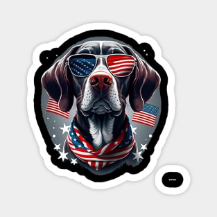 Pointer dog 4th of July Magnet