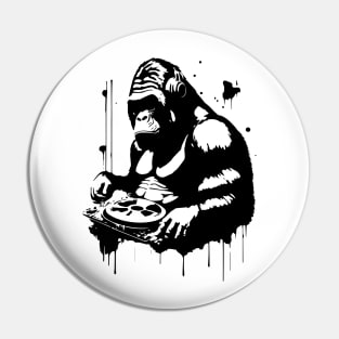 dj gorilla playing the music Pin