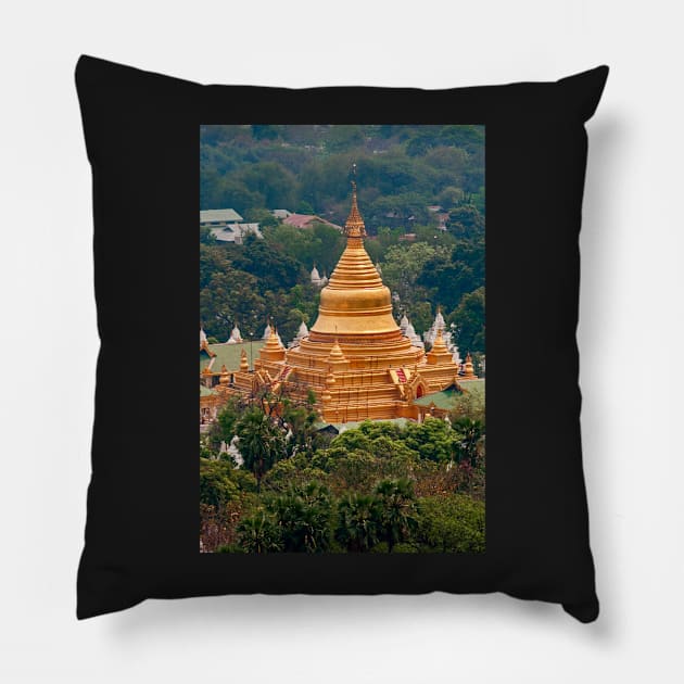 Kuthodaw Paya, Mandalay Pillow by bulljup