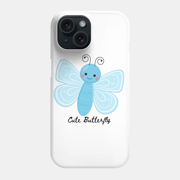 Cute Blue Butterfly Phone Case by Animal Specials