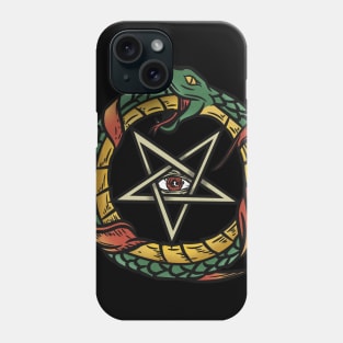 Satanic Pentagram Ouroboros T-Shirt Phone Case