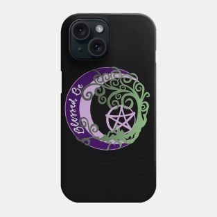 Wiccan Pagan Witch Tree of Life, Blessed Be Art, pentacle Phone Case