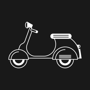 Illustration of stylized black and white scooter (motorcycle) T-Shirt