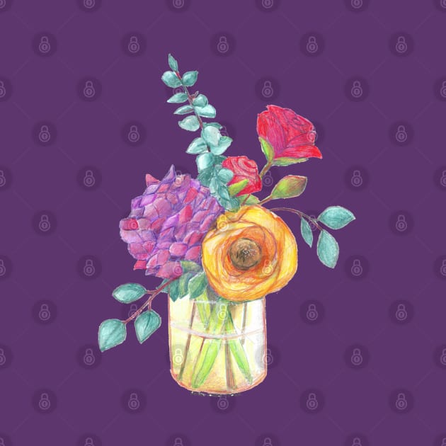 Vase of Flowers by ReneeDixonArt