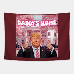 Daddy'S Home Real Donald Pink Preppy Edgy Good Man Trump Tapestry