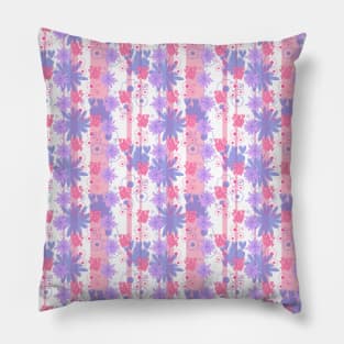 Pink Striped Floral Pattern Pillow