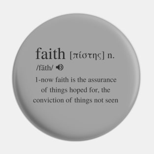 Faith Biblical definition from Hebrews 11, black text Pin