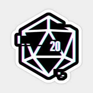 Glitched d20 | Roleplaying Board Game Graphic Magnet