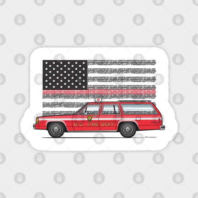 Fire Wagon Magnet by JRCustoms44