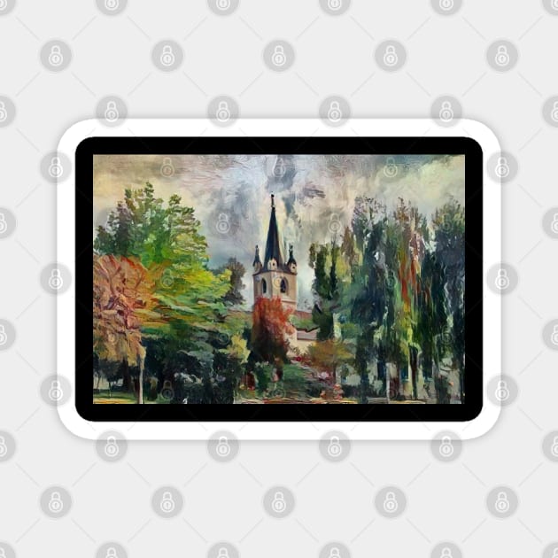 The Castle painting Magnet by alcoshirts