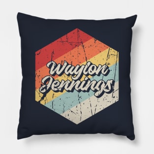 Waylon jennings Retro Pillow