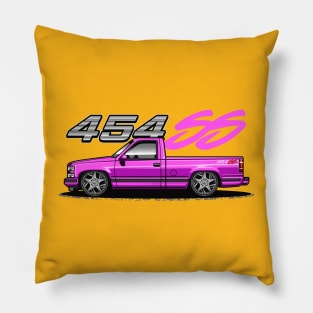 Chevy 454 SS Pickup Truck (Hot Pink) Pillow