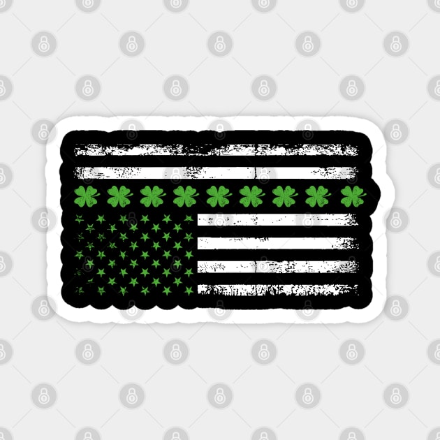 USA Flag Saint Patricks Day Style Magnet by Vooble