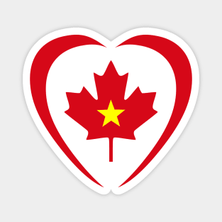 Canadian Vietnamese Multinational Patriot Flag (Heart) Magnet