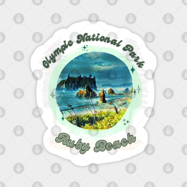 Olympic National Park ruby beach Magnet by Once Upon a Find Couture 