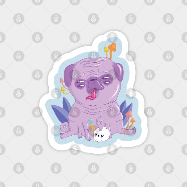 Magical Pug Magnet by Peanuttiedesign
