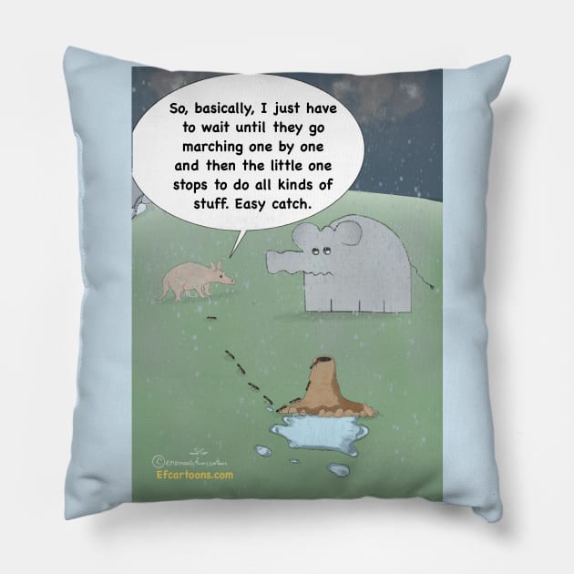 The Ants Go Marching Pillow by Enormously Funny Cartoons