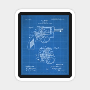 Hand Gun Revolver Patent - Gun Loving Self Defense Art - Blueprint Magnet