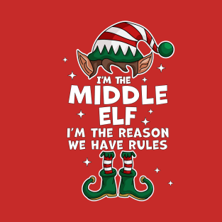 I'm The Middle Elf Xmas Family Matching Funny Christmas T-Shirt