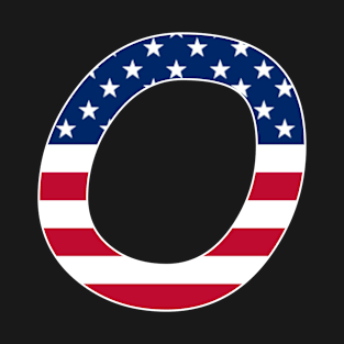Letter O Capital Alphabet O American Flag T-Shirt