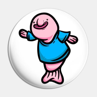 Cute Anthropomorphic Human-like Cartoon Blobfish Pin