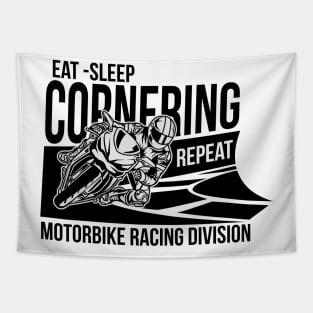 CORNERING MOTORBIKE Tapestry