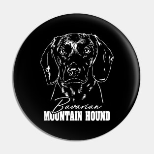 Bavarian Mountain Hound hunting dog portrait Pin