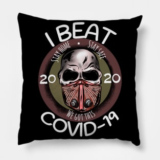 I Beat Covid 19 Pillow