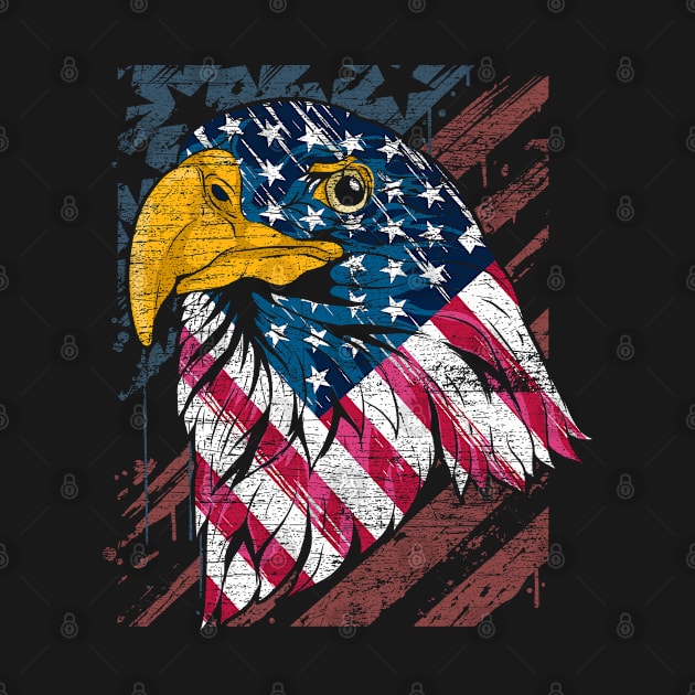 US Flag Proud American Patriot American Bald Eagle by ShirtsShirtsndmoreShirts