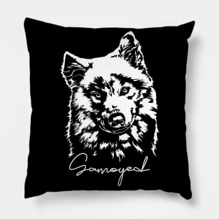 Samoyed dog lover portrait Pillow