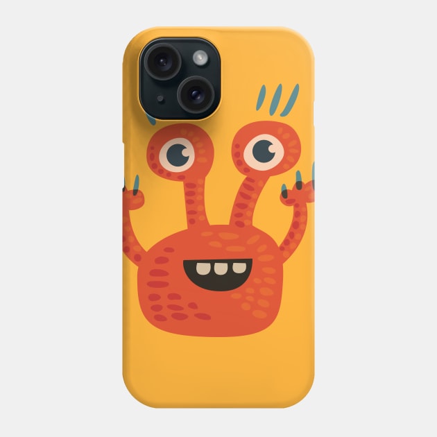 Happy Orange Monster Phone Case by Boriana Giormova