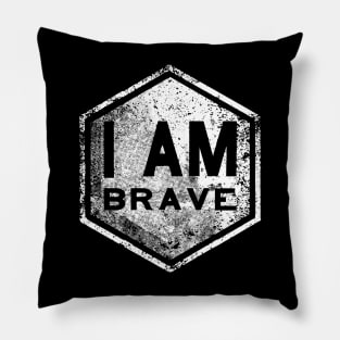 I AM Brave - Affirmation - White Pillow