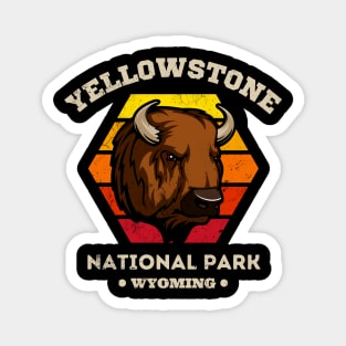 Yellowstone National Park Bison Wyoming Vintage Magnet